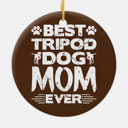 Best Tripod Dog Mam Ooit Amber Three Legged Dog Keramisch Ornament (Achterkant)
