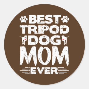 Best Tripod Dog Mam Ooit Amber Three Legged Dog Ronde Sticker