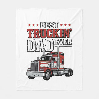 Best Truckin Dad Ever Vintage Truck Shirt Design_1 Fleece Deken