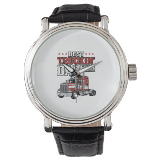 Best Truckin Dad Ever Vintage Truck Shirt Design_1 Horloge
