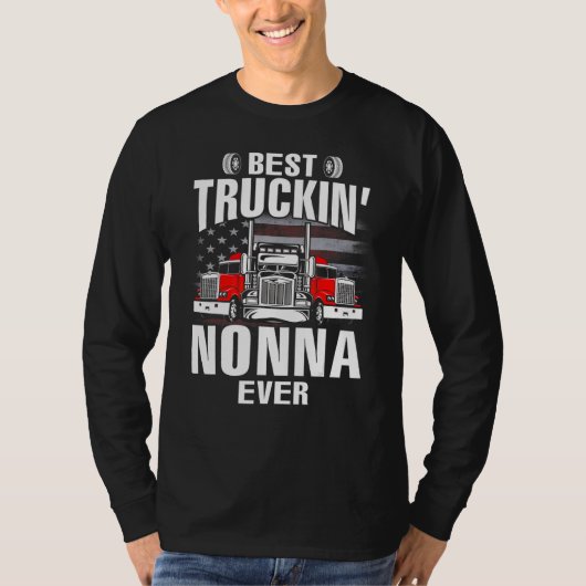 Best Truckin' NONNA Ever USA Flag Father's Day T-shirt (Voorkant)