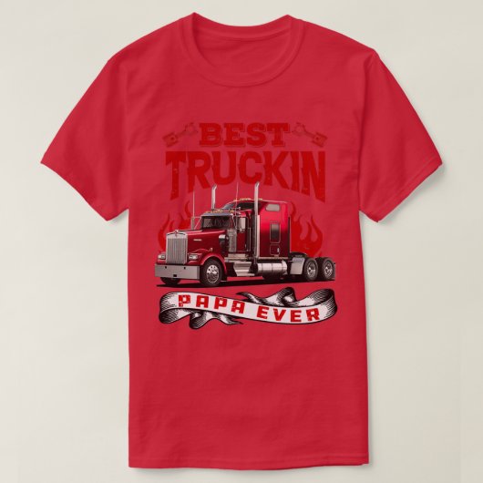 Best Truckin Papa Ever 3 T-shirt (Design voorkant)