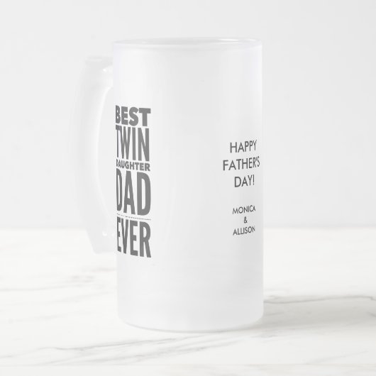 Best Twin Daughter Dad Ever Vaderdag Matglas Bierpul (Voorkant links)