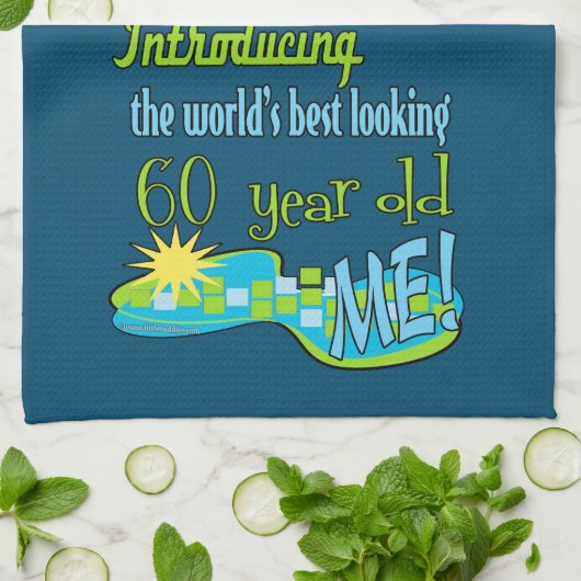 Best uitziende 60e verjaardag theedoek (Gevouwen)