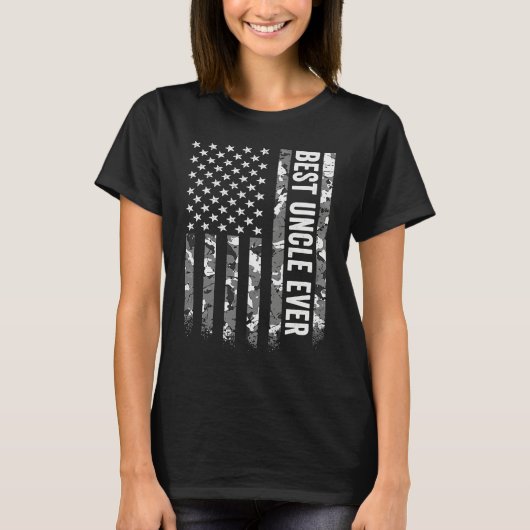 Best Uncle Ever American Flag Camo Veteran Patriot T-shirt (Voorkant)