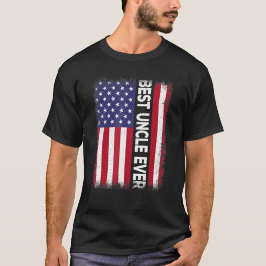 Best Uncle Ever American Flag Patriotic USA T-shirt (Voorkant)