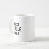 Best Uncle Ever Minimalist Typography Gift Koffiemok (Voorkant links)