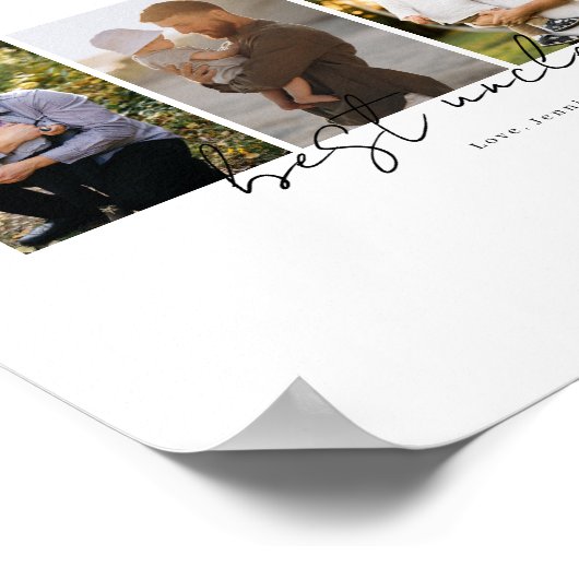 Best Uncle Ever Modern Script 4 Photos Collage Poster (Hoek)