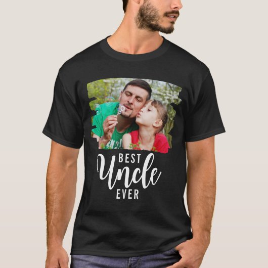 Best Uncle Ever Typography Custom Photo T-shirt (Voorkant)