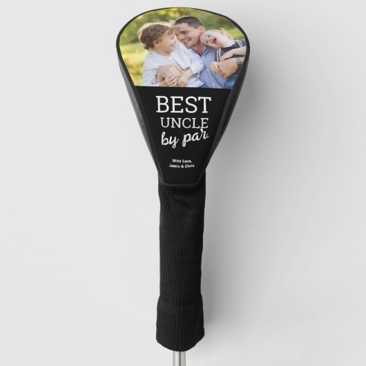 Best Uncle van Par Custom Photo Vaderdag black Golfheadcover (Voorkant)
