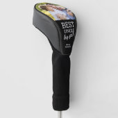 Best Uncle van Par Custom Photo Vaderdag black Golfheadcover (Schuin)