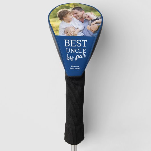 Best Uncle van Par Custom Photo Vaderdag Blue Golfheadcover (Voorkant)