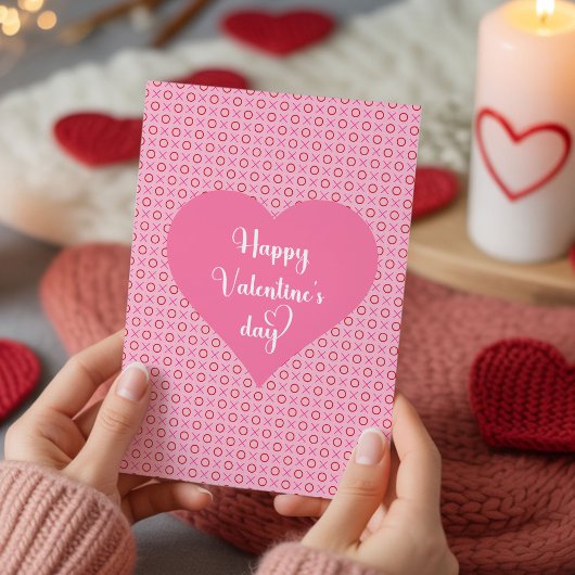 Best Valentine’s Card Pink Hearts Romantic Design Feestdagenkaart