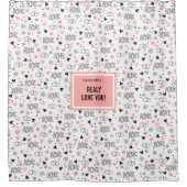 Best Valentine’s Gift Heart Sketch Love Shower Douchegordijn (Voorkant)