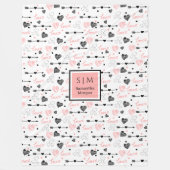 Best Valentine’s Gift Personalized Heart Sketch  Fleece Deken (Voorkant)