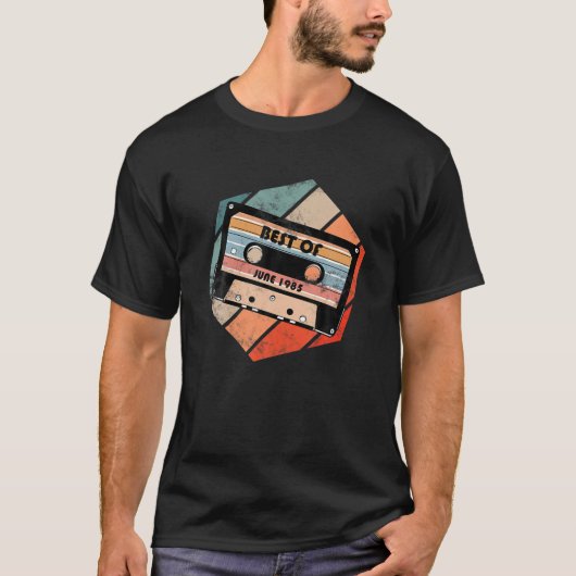  Best van juni 1985 Cassette Retro Birthday T-shirt (Voorkant)