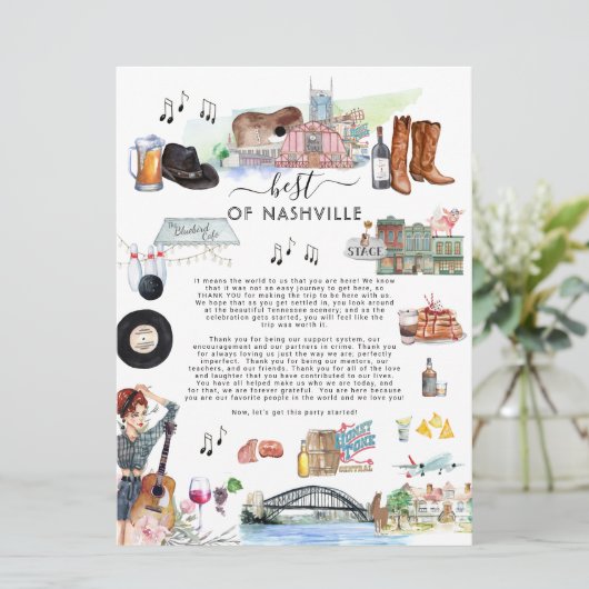 Best van Nashville | Welkomstbrief bruiloft Kaart (Staand voorkant)