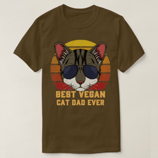 Best Vegan Cat Dad Ever T-shirt (Design voorkant)