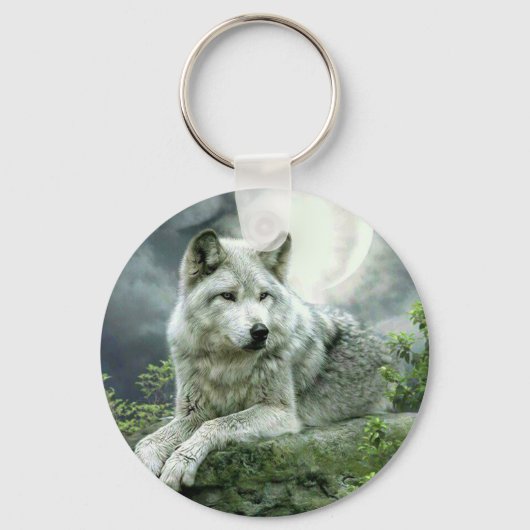Best verkopend Imaginative Wolf Art Illustration P Sleutelhanger (Voorkant)