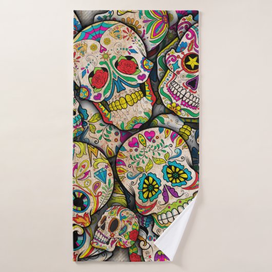 Best verkopende suikerschedel badhanddoek (Badhanddoek)