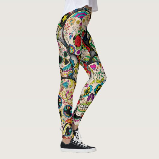 Best verkopende suikerschedel leggings (Rechts)
