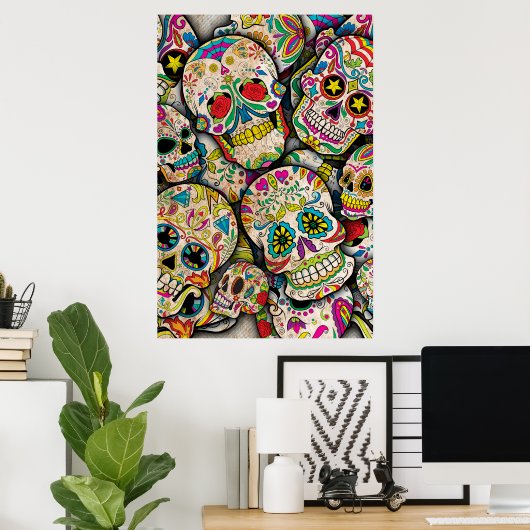 Best verkopende suikerschedel poster (Thuiskantoor)