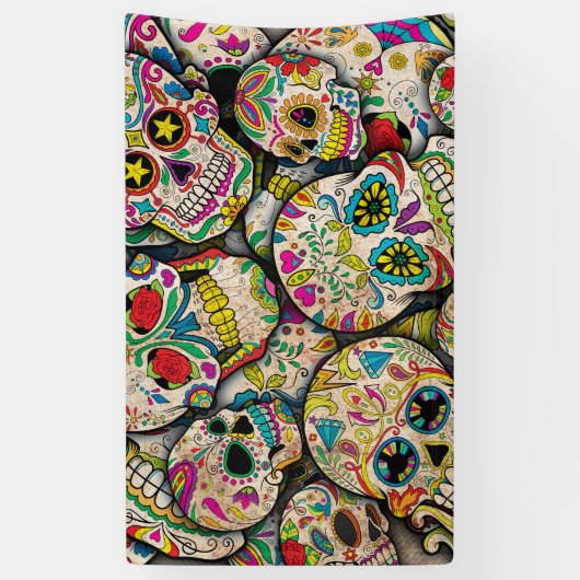Best verkopende suikerschedel spandoek (Verticaal)