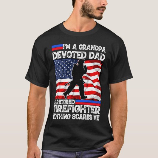 Best Veteran Firefighter Retired Grandpa Dad Fathe T-shirt (Voorkant)