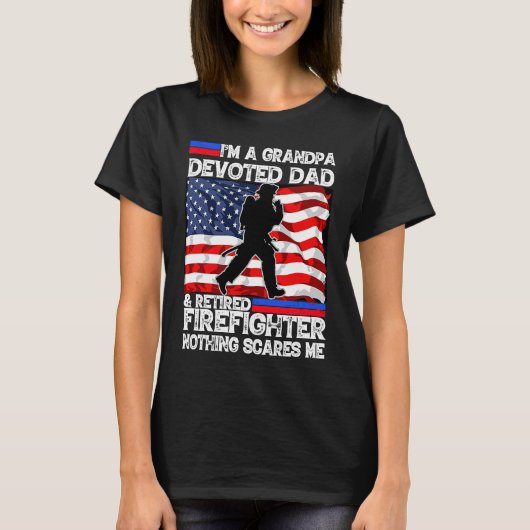 Best Veteran Firefighter Retired Grandpa Dad Fathe T-shirt (Voorkant)