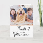 Best Veterinarian Custom Dog Pet Bedankkaart (Voorkant)