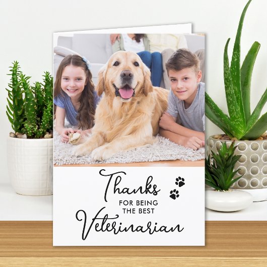 Best Veterinarian Custom Dog Pet Bedankkaart