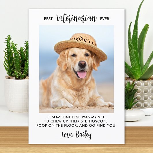Best Veterinarian Ever Persoonlijke Dog Pet Foto Bedankkaart