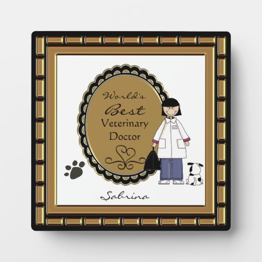 Best Veterinarian Lady Plaque ter wereld Fotoplaat (Voorkant)