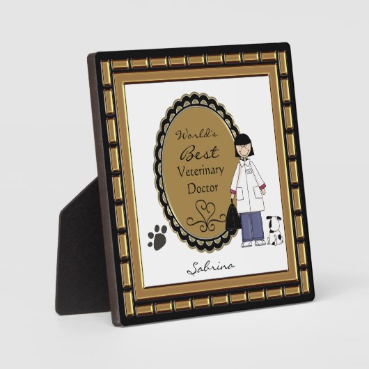 Best Veterinarian Lady Plaque ter wereld Fotoplaat (Voorkant)