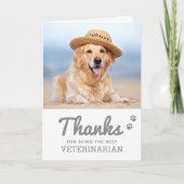 Best Veterinarian Paw Prints Pet Foto Bedankkaart (Voorkant)