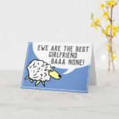 Best Vriendin Bar niets - Sheep Pun Kaart (Gele Bloem)