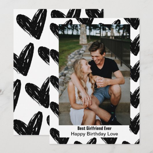 Best Vriendin Ever Happy Birthday Love Foto Feestdagenkaart (Voorkant / Achterkant)