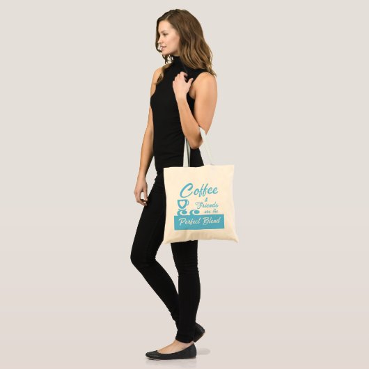 Best vriendinnetje koffieblauw tote bag (Voorkant (model))