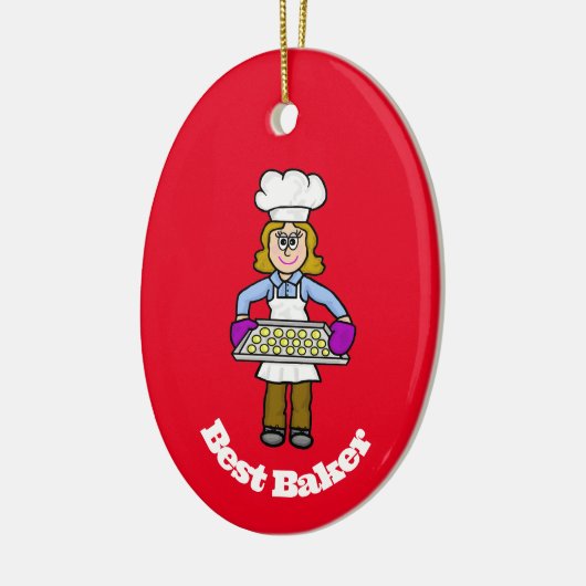Best Vrouw Baker kerstversiering Keramisch Ornament (Links)