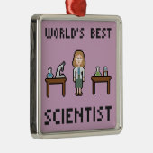 Best Vrouw Scientist Metalen Ornament (Rechts)
