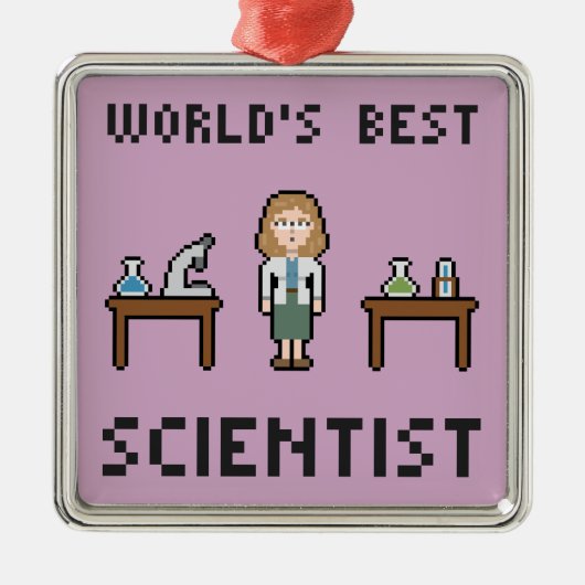 Best Vrouw Scientist Metalen Ornament (Voorkant)