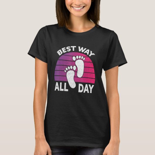 Best Way All Day Natuur Earthing Barefoot Barefoo T-shirt (Voorkant)