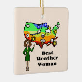 Best Weather Woman Kerstversiering Keramisch Ornament (Rechts)