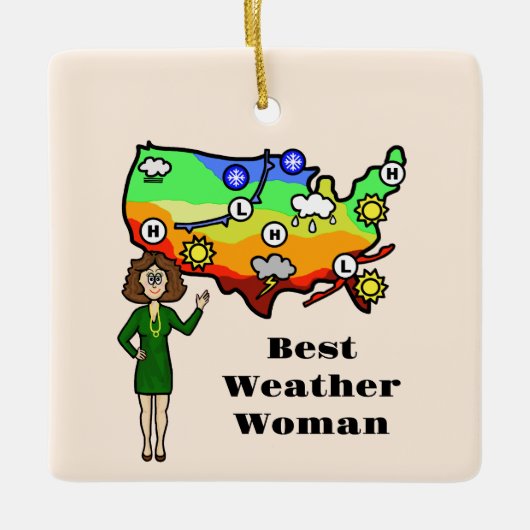 Best Weather Woman Kerstversiering Keramisch Ornament (Voorkant)