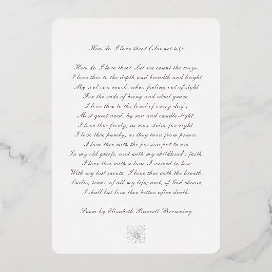 BEST Weddenschap: Art Nouveau & Poem Folie Uitnodiging (Achterkant)