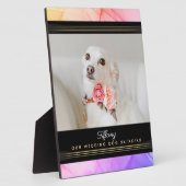 Best Wedding Dog Genoemd foto Sjabloon Roze Paars Fotoplaat (Zijkant)