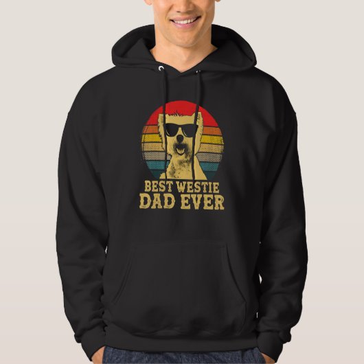 Best Westie Dad Ever Dog Retro  Hoodie (Voorkant)