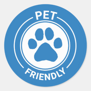 Best Westie Pet Friendly Drawn Paw - Blauw Ronde Sticker