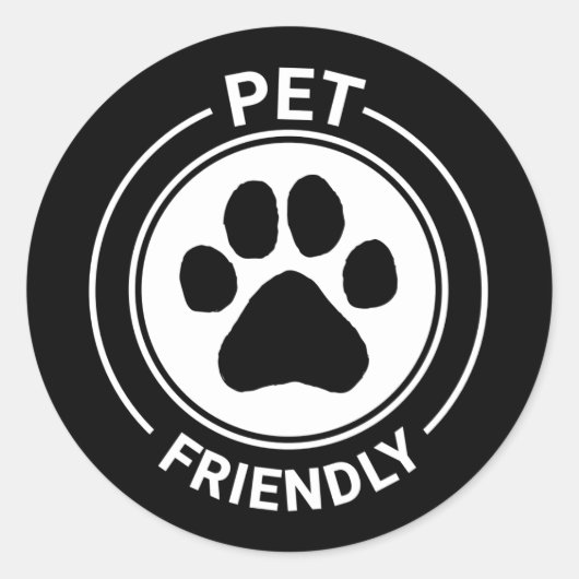 Best Westie Pet Friendly Drawn Paw - Zwart Ronde Sticker (Voorkant)