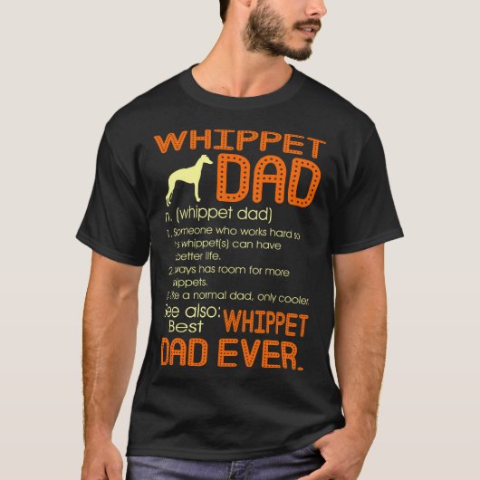 Best Whippet Pap Ever Fathers Vaderdag Gift T-shirt (Voorkant)
